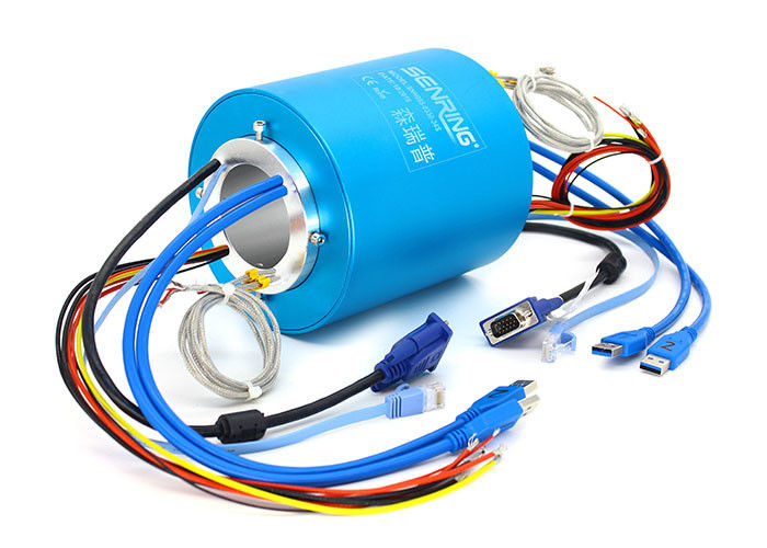 La señal industrial del autobús desliza el agujero 50m m OD 130m m de Ring Rotary Joint Electrical Connector