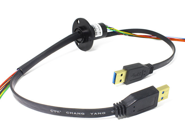 150RPM con la comunicación agujereada de Ethernet de Ring Electrical Collector Ring For del resbalón del USB