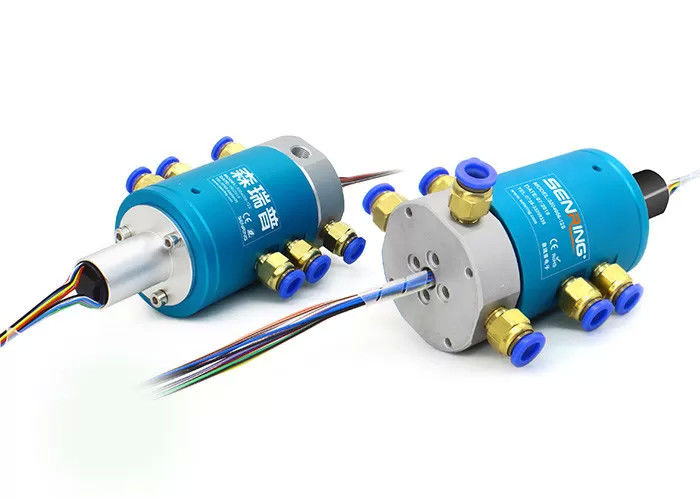 4 pasajes 4 canales Ethernet neumático rotativo conjunto de anillo de resbalón tubo tamaño 6 ~ 8 mm