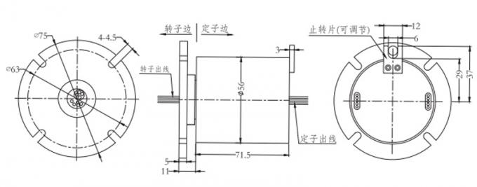 电源线 系列滑环外形图纸 del 路 10A del 路千兆网线组合 4 del 单通路千兆以太网滑环 1 de em056-18-tm